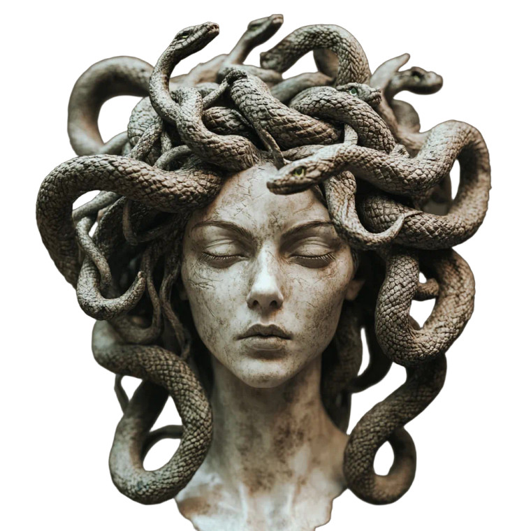 Medusa Front View Vinyl Car Decal Sticker – Waterproof & UV-Resistant 8"