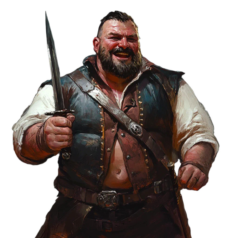 Jovial Burly Man Vinyl Car Decal Sticker – Waterproof & UV-Resistant 8"