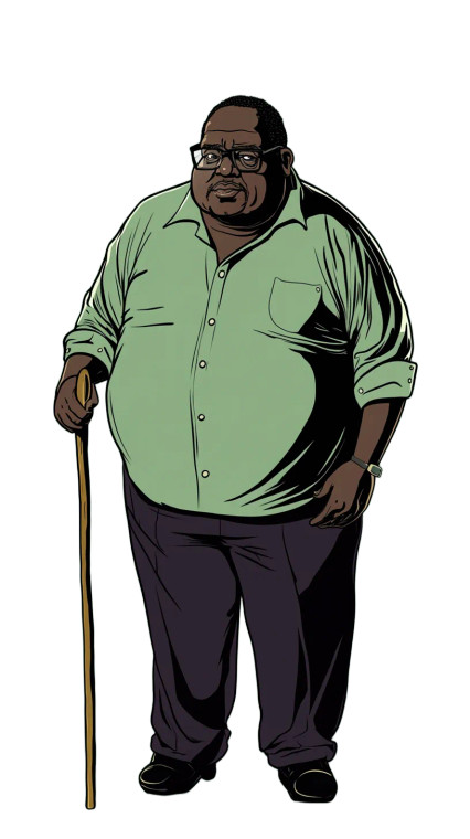 Ghanaian Elder Comic Vinyl Car Decal Sticker – Waterproof & UV-Resistant 8"