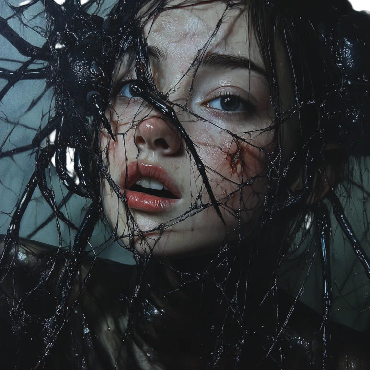 Arachnid Girl Portrait Vinyl Car Decal Sticker – Waterproof & UV-Resistant 8"