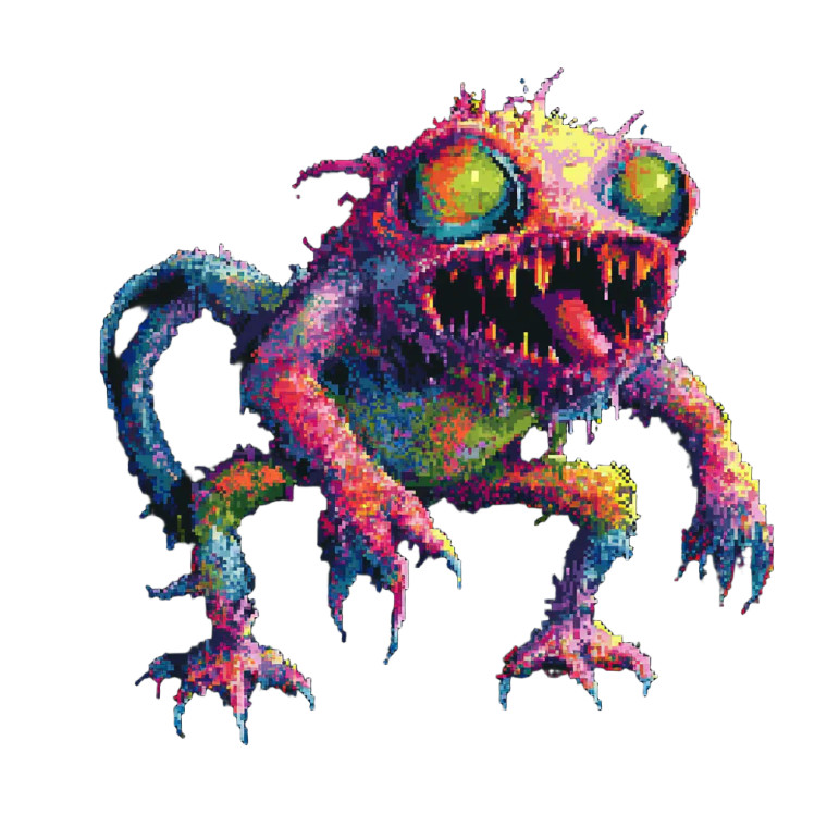 Fantasy Pixel Creature Vinyl Car Decal Sticker – Waterproof & UV-Resistant 8"