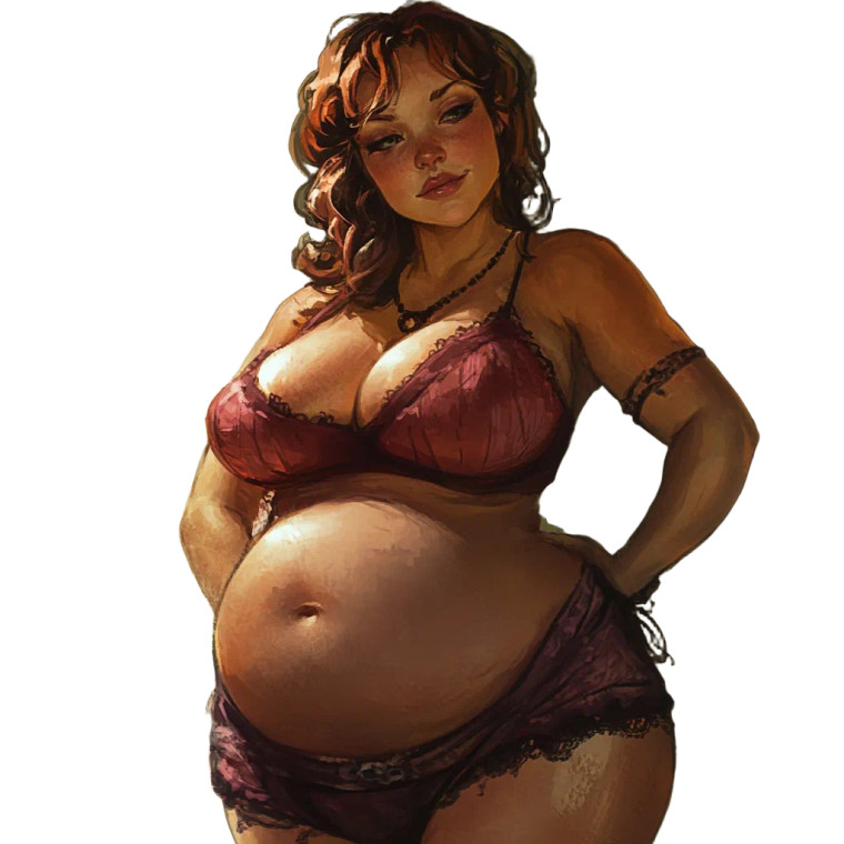 Fat Belly Woman Vinyl Car Decal Sticker – Waterproof & UV-Resistant 8"