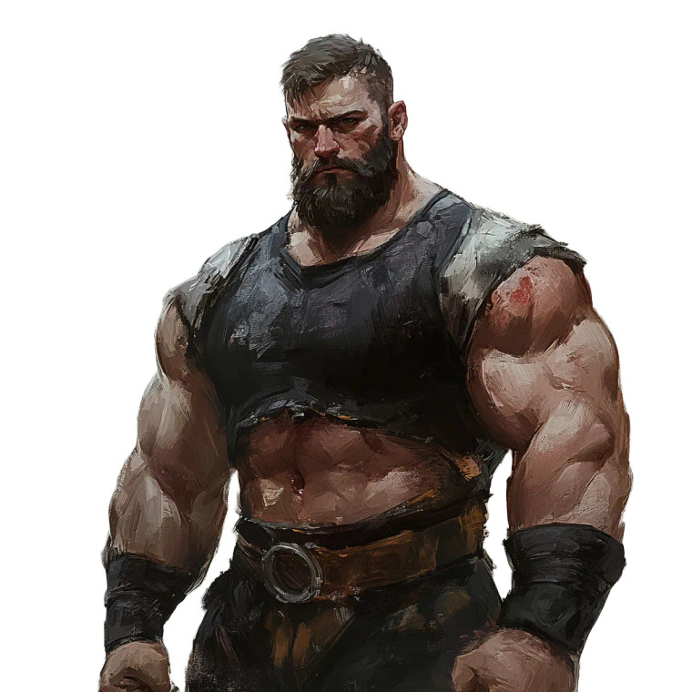 Fantasy Strong Man Vinyl Car Decal Sticker – Waterproof & UV-Resistant 8"