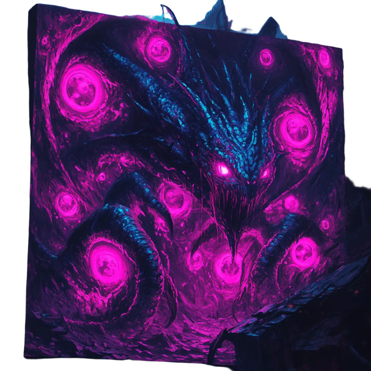 Eldritch Void Dragon Vinyl Car Decal Sticker – Waterproof & UV-Resistant 8"