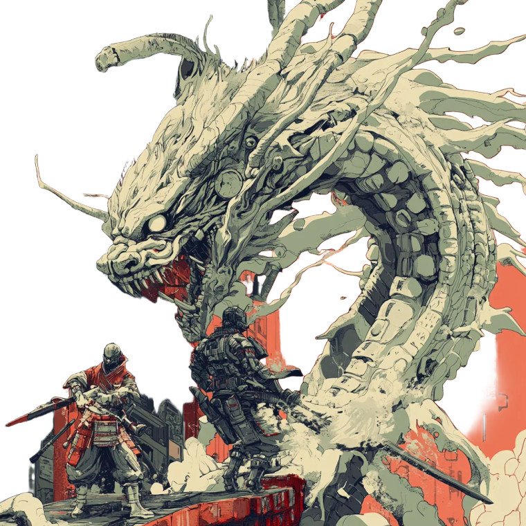 Cyber Oni Battle Vinyl Car Decal Sticker – Waterproof & UV-Resistant 8"