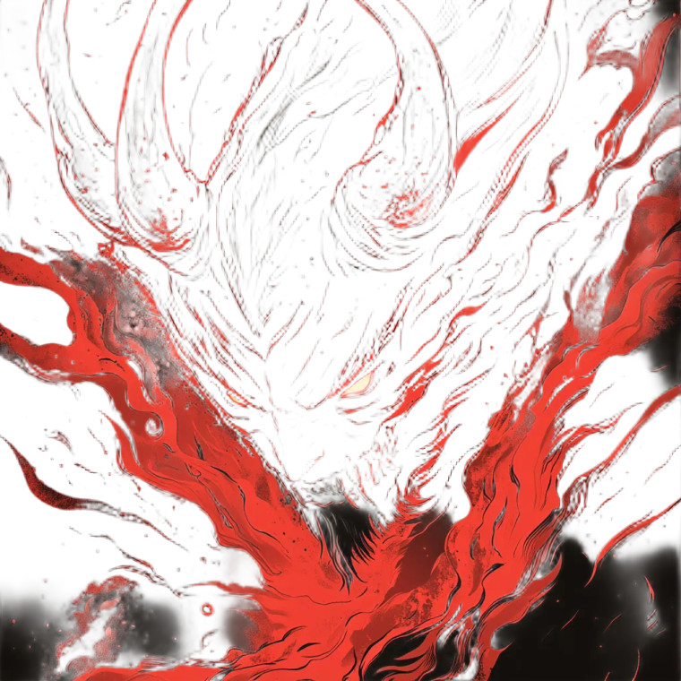 Hellish Anime Demon Vinyl Car Decal Sticker – Waterproof & UV-Resistant 8"