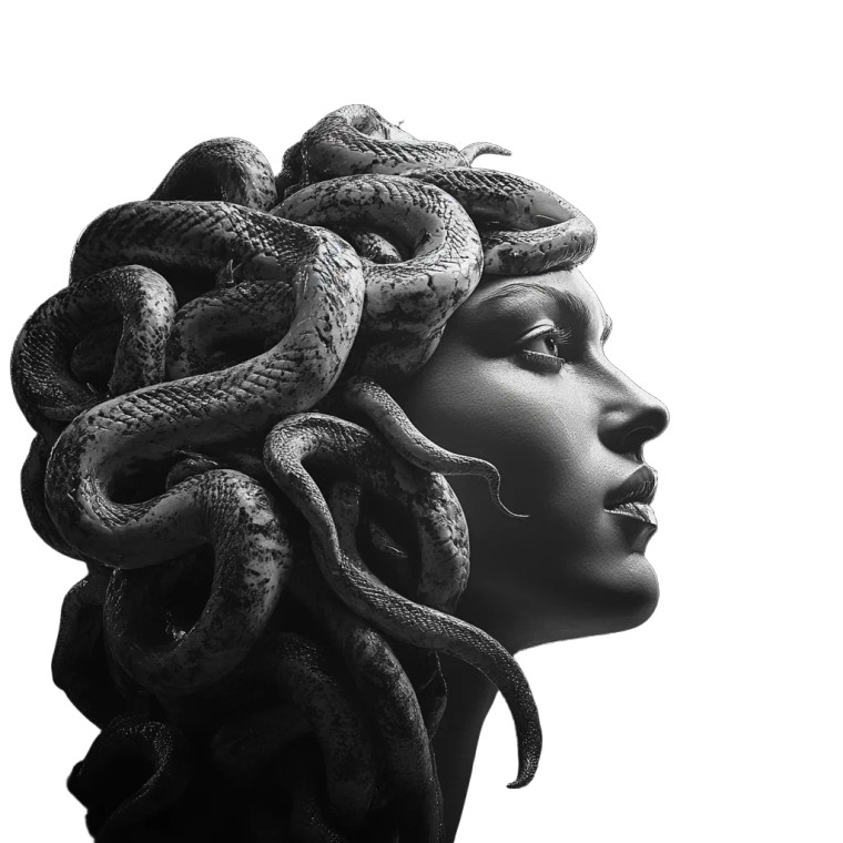 Medusa Profile Vinyl Car Decal Sticker – Waterproof & UV-Resistant 8"
