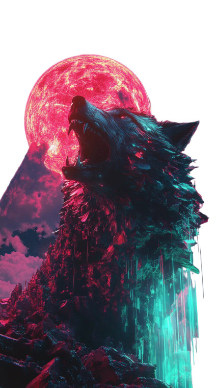 Cyberstyle Wolf Howl Vinyl Car Decal Sticker – Waterproof & UV-Resistant 8"