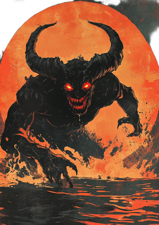 Black Demon Attack Vinyl Car Decal Sticker – Waterproof & UV-Resistant 8"