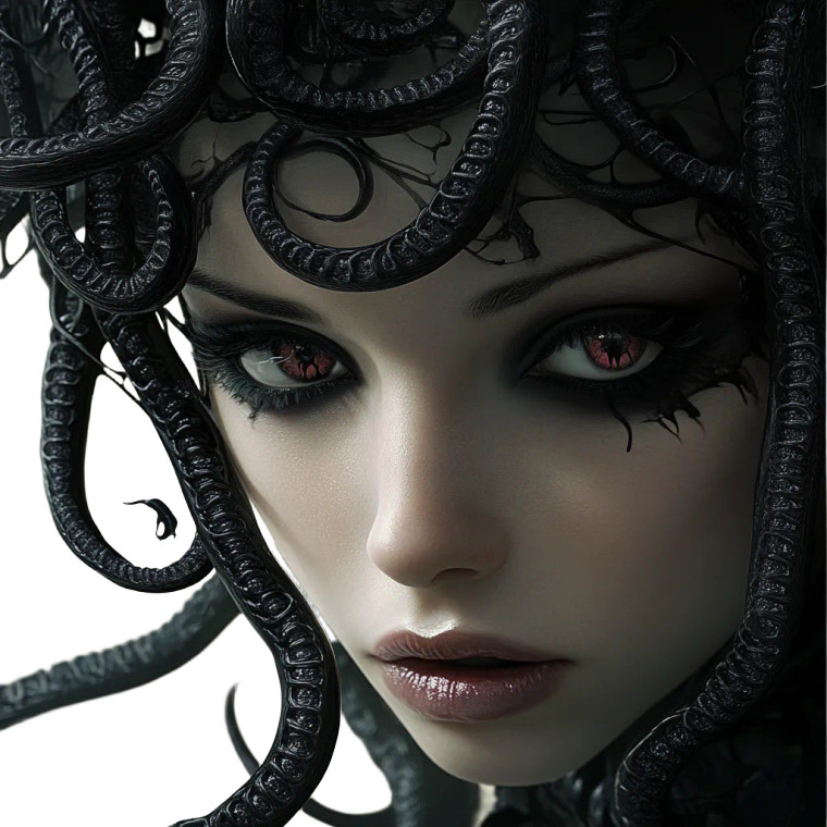 Gothic Tentacle Hair Vinyl Car Decal Sticker – Waterproof & UV-Resistant 8"