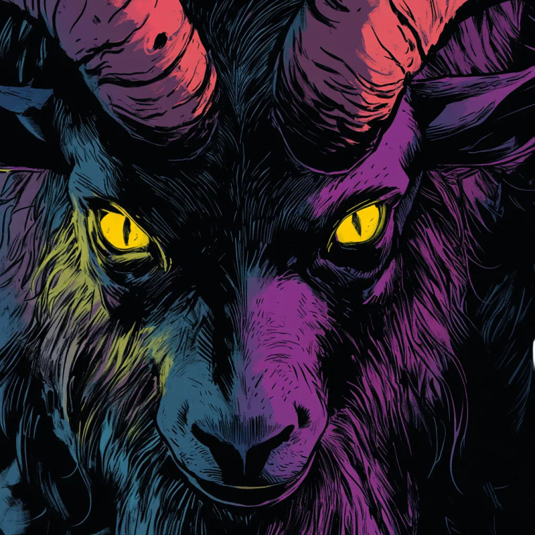 Gothic Goatman Vinyl Car Decal Sticker – Waterproof & UV-Resistant 8"