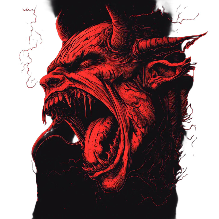 Screaming Demon V3 Vinyl Car Decal Sticker – Waterproof & UV-Resistant 8"