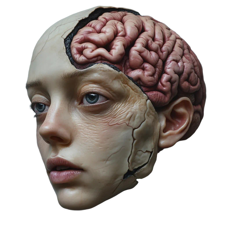 Realistic Human Head Vinyl Car Decal Sticker – Waterproof & UV-Resistant 8"