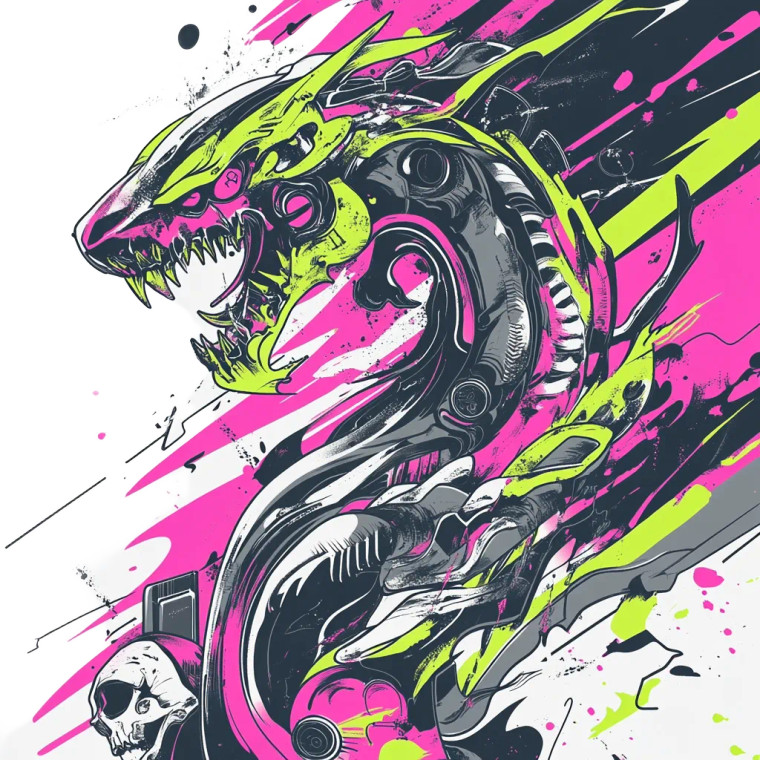 Neon Carnivora Tattoo Vinyl Car Decal Sticker – Waterproof & UV-Resistant 8"