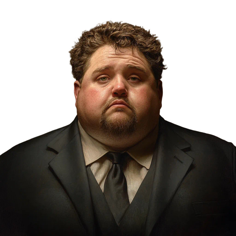 Overweight Man Portrait Vinyl Car Decal Sticker – Waterproof & UV-Resistant 8"