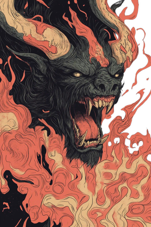 Demon Illustration Vinyl Car Decal Sticker – Waterproof & UV-Resistant 8"