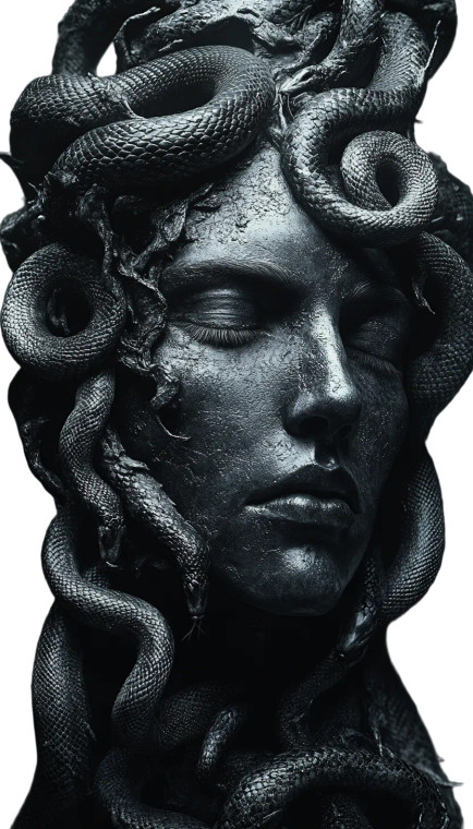 Dark Medusa Portrait Vinyl Car Decal Sticker – Waterproof & UV-Resistant 8"