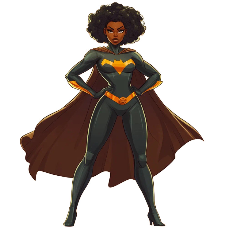 Black Superheroine Vinyl Car Decal Sticker – Waterproof & UV-Resistant 8"