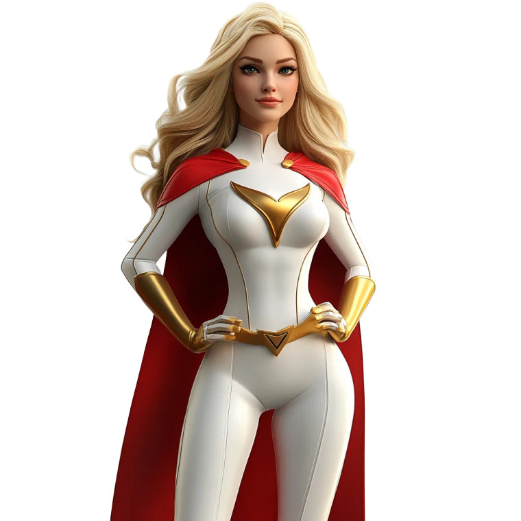 Confident Superhero Woman Vinyl Car Decal Sticker – Waterproof & UV-Resistant 8"