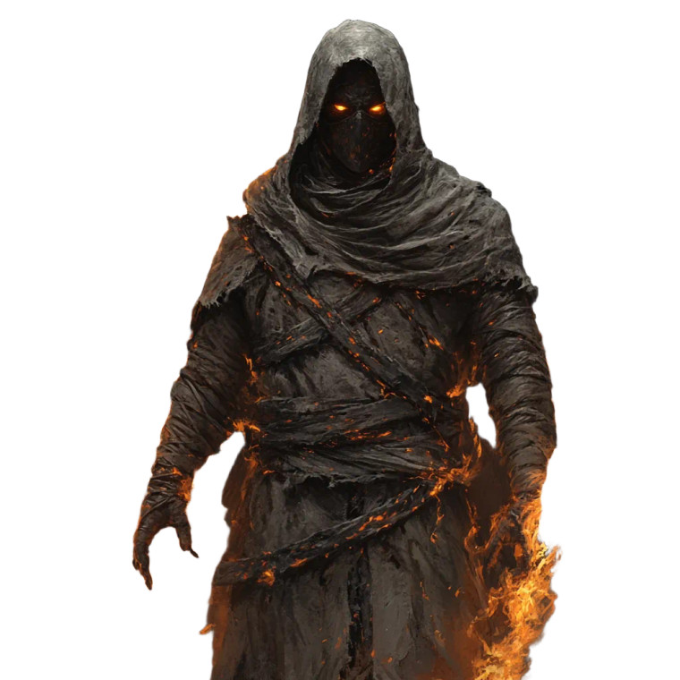 Flaming Cultist Robes Vinyl Car Decal Sticker – Waterproof & UV-Resistant 8"