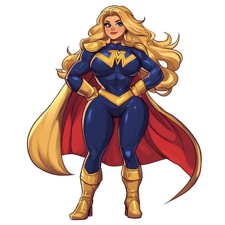 Powerful Blonde Superhero Vinyl Car Decal Sticker – Waterproof & UV-Resistant 8"