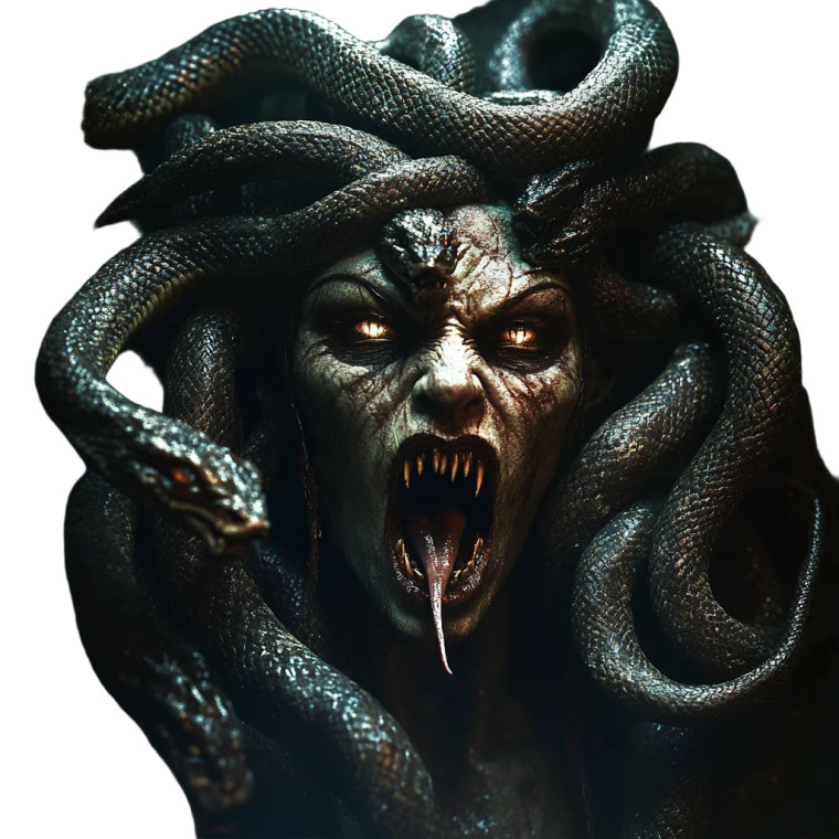 Terrifying Medusa Depiction Vinyl Car Decal Sticker – Waterproof & UV-Resistant 8"