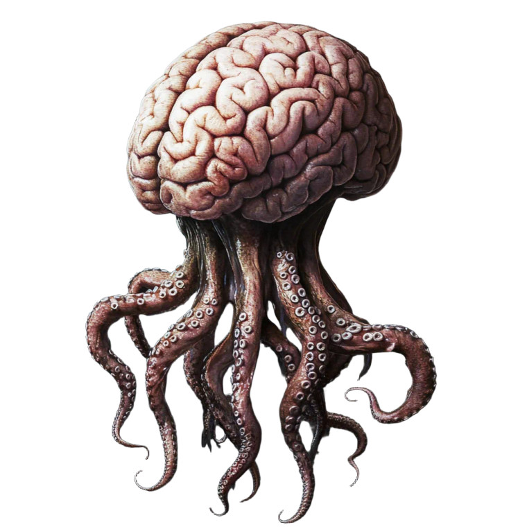 Lovecraftian Brain Octopus Vinyl Car Decal Sticker – Waterproof & UV-Resistant 8"
