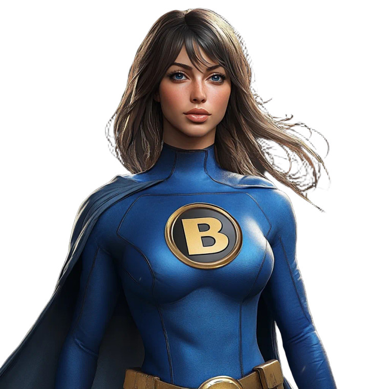 Blue Cape Heroine Vinyl Car Decal Sticker – Waterproof & UV-Resistant 8"