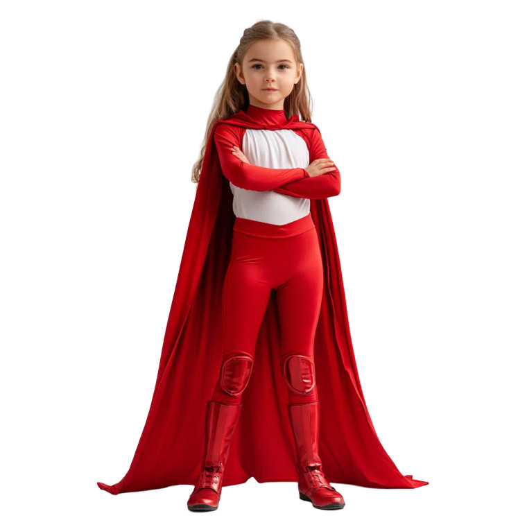 Girl Superhero Pose Vinyl Car Decal Sticker – Waterproof & UV-Resistant 8"