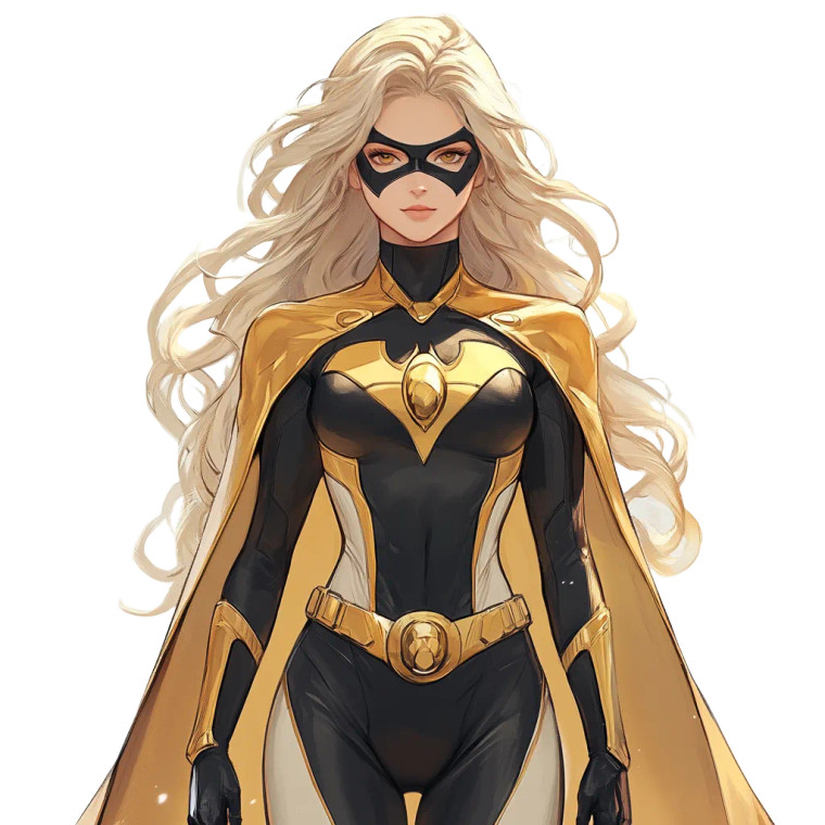 Golden Cape Heroine Vinyl Car Decal Sticker – Waterproof & UV-Resistant 8"