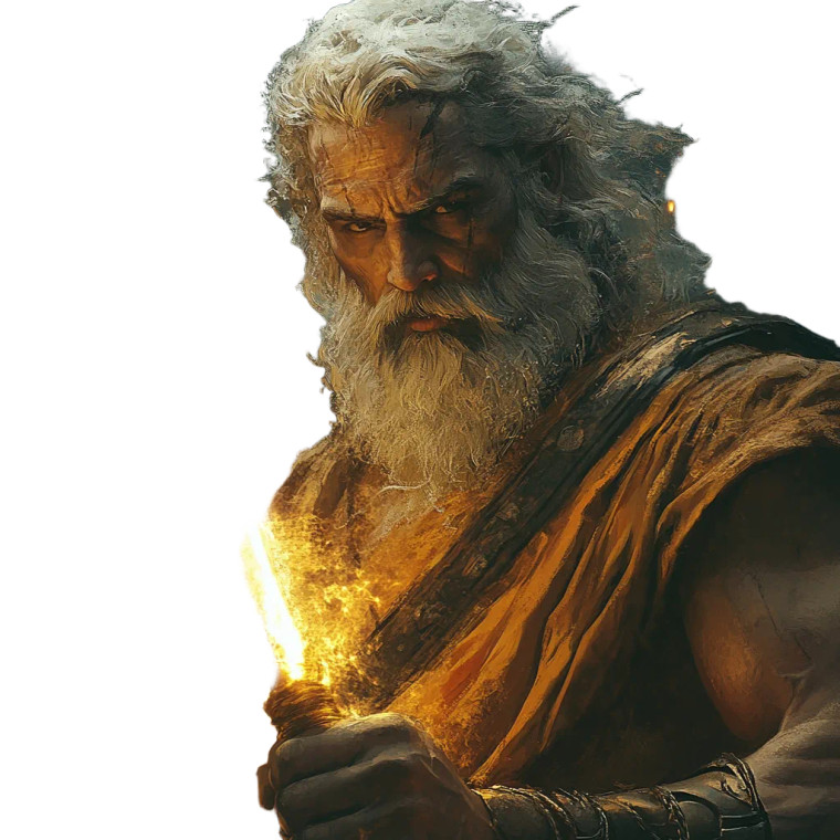 Zeus With Lightning V4 Vinyl Car Decal Sticker – Waterproof & UV-Resistant 8"