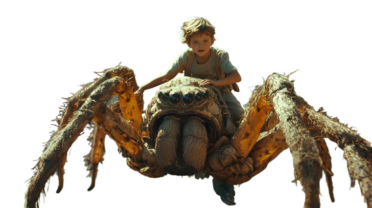 Child On Bird Spider Vinyl Car Decal Sticker – Waterproof & UV-Resistant 8"