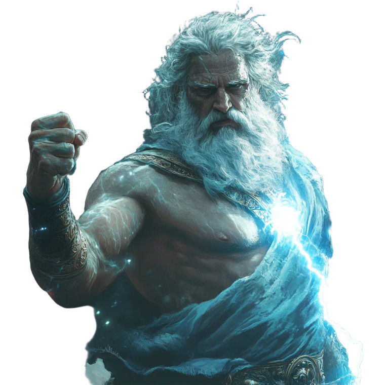 Zeus With Lightning V6 Vinyl Car Decal Sticker – Waterproof & UV-Resistant 8"