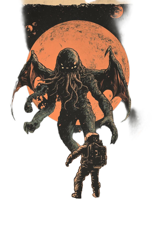 Cthulhu Vs Astronaut Vinyl Car Decal Sticker – Waterproof & UV-Resistant 8"