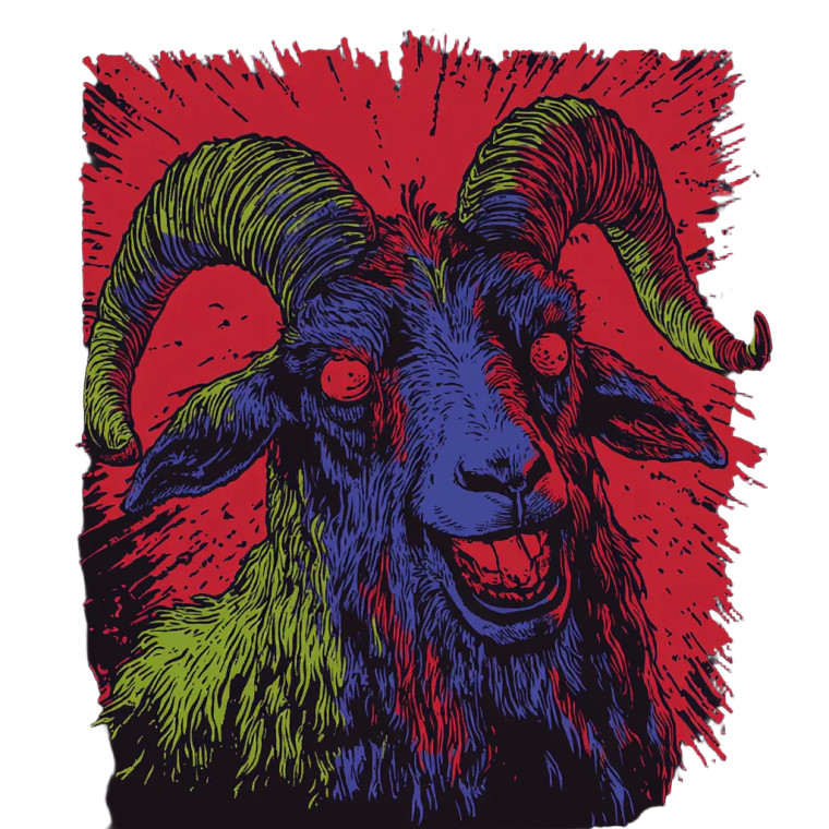 Satanic Goat Design Vinyl Car Decal Sticker – Waterproof & UV-Resistant 8"