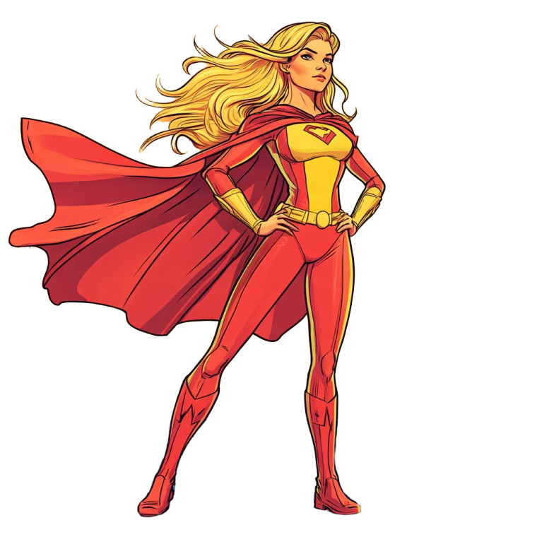 Blonde Superhero Cover Vinyl Car Decal Sticker – Waterproof & UV-Resistant 8"