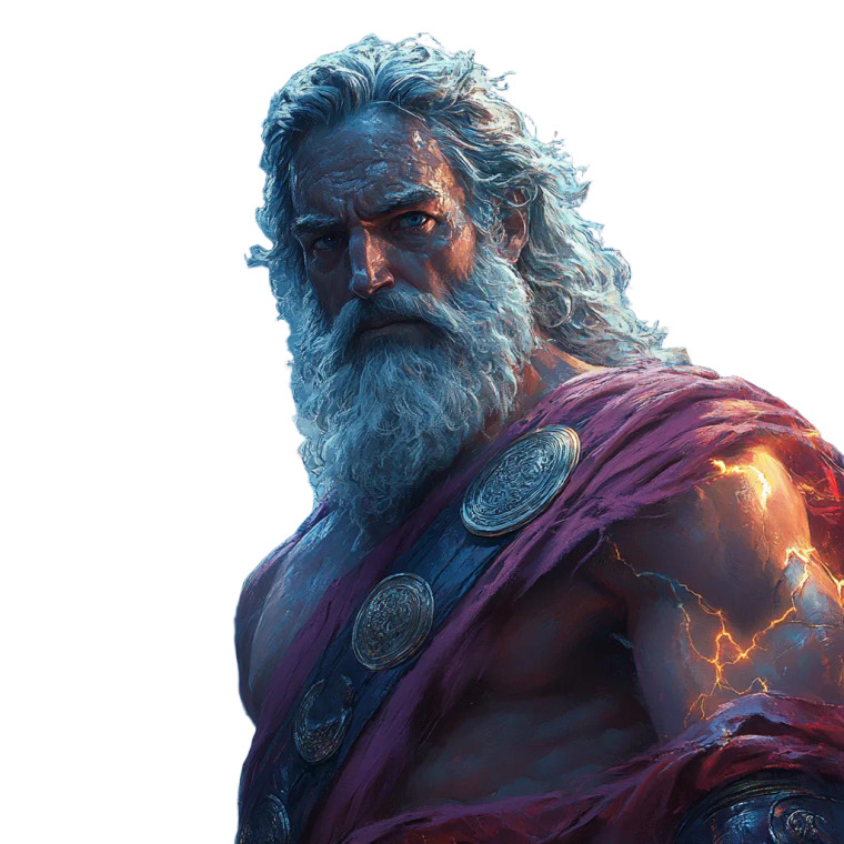 Zeus With Lightning V7 Vinyl Car Decal Sticker – Waterproof & UV-Resistant 8"