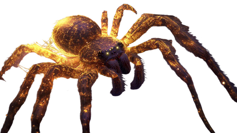 Mystical Golden Spider Vinyl Car Decal Sticker – Waterproof & UV-Resistant 8"