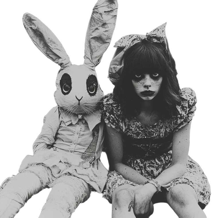 White Rabbit Wonderland Vinyl Car Decal Sticker – Waterproof & UV-Resistant 8"