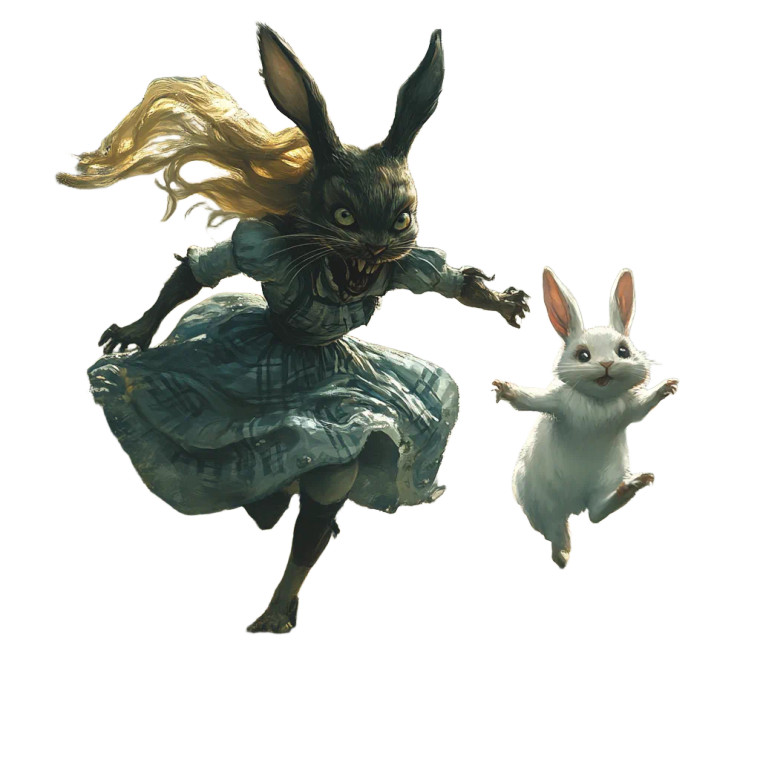 Menacing Alice Chase Vinyl Car Decal Sticker – Waterproof & UV-Resistant 8"