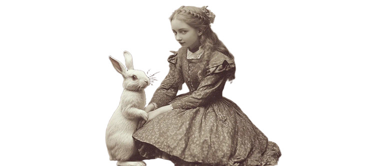 Alice White Rabbit Vinyl Car Decal Sticker – Waterproof & UV-Resistant 8"