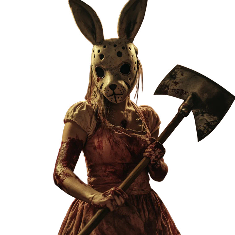 Rabbit Mask Murderer Vinyl Car Decal Sticker – Waterproof & UV-Resistant 8"