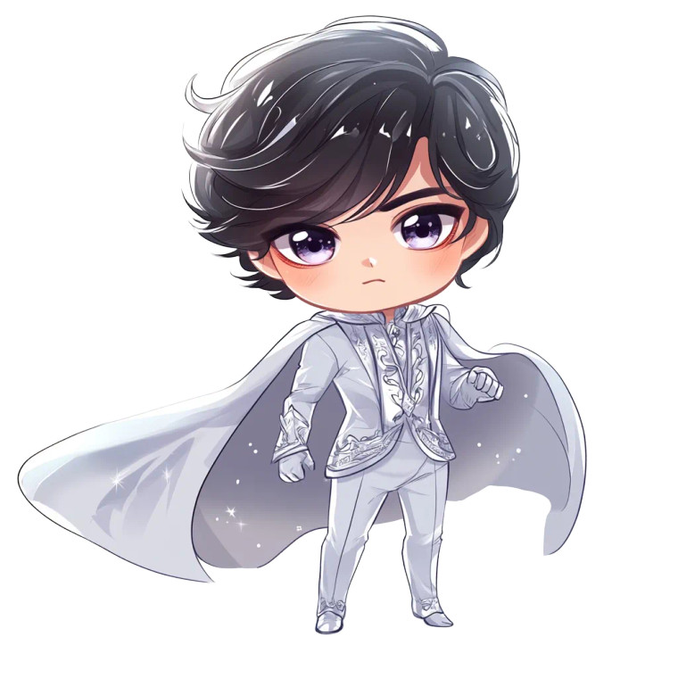 Chibi Prince Vinyl Car Decal Sticker – Waterproof & UV-Resistant 8"