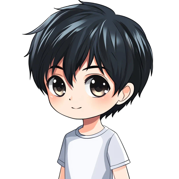 Chibi-Style Boy Vinyl Car Decal Sticker – Waterproof & UV-Resistant 8"