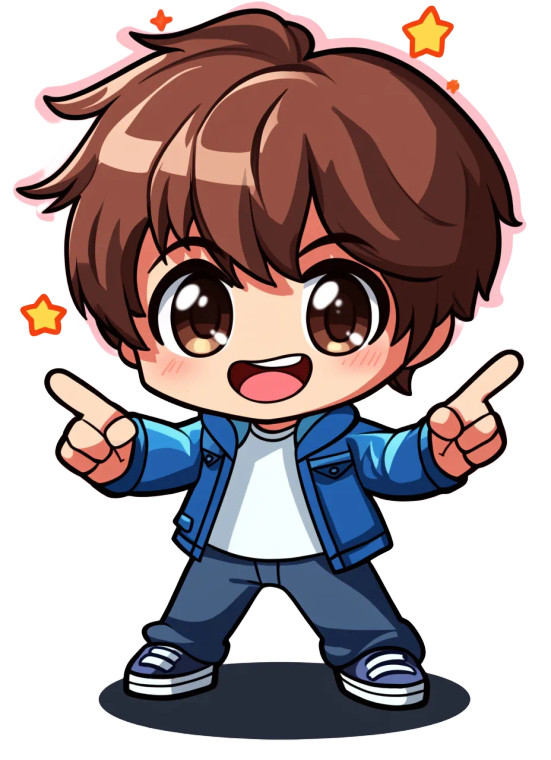 Chibi Anime Icon Vinyl Car Decal Sticker – Waterproof & UV-Resistant 8"