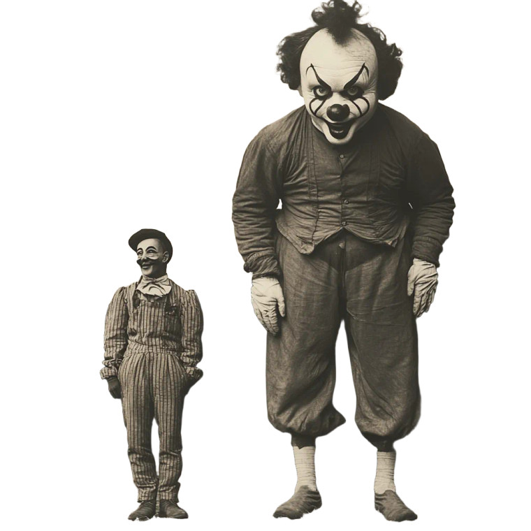 Circus Clowns Contrast Vinyl Car Decal Sticker – Waterproof & UV-Resistant 8"