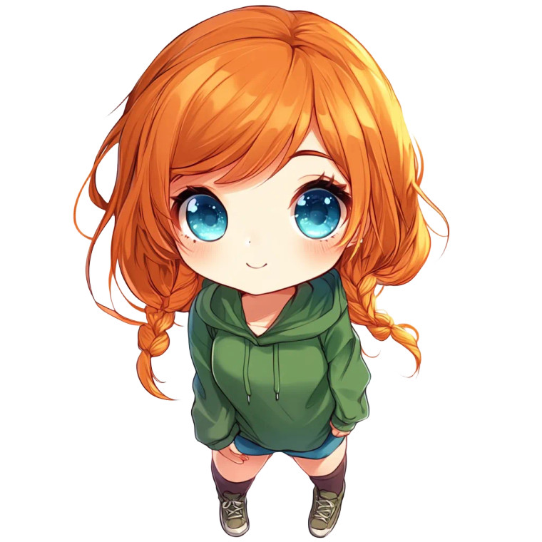 Chibi Avatar Girl Vinyl Car Decal Sticker – Waterproof & UV-Resistant 8"