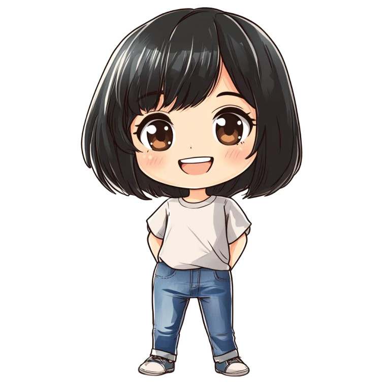 Cheerful Kana Chibi Vinyl Car Decal Sticker – Waterproof & UV-Resistant 8"