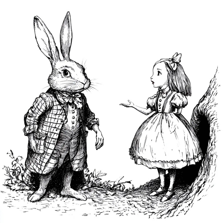 Alice And Rabbit V3 Vinyl Car Decal Sticker – Waterproof & UV-Resistant 8"