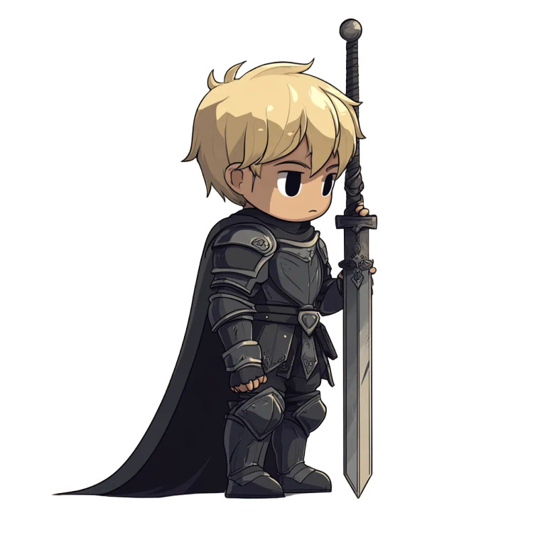 Chibi Armored Warrior Vinyl Car Decal Sticker – Waterproof & UV-Resistant 8"